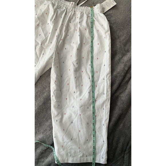 White Diamonds, Womens White Capri Pants, Size XL, Draw String w/ Anchor Accents - Picture 6 of 9